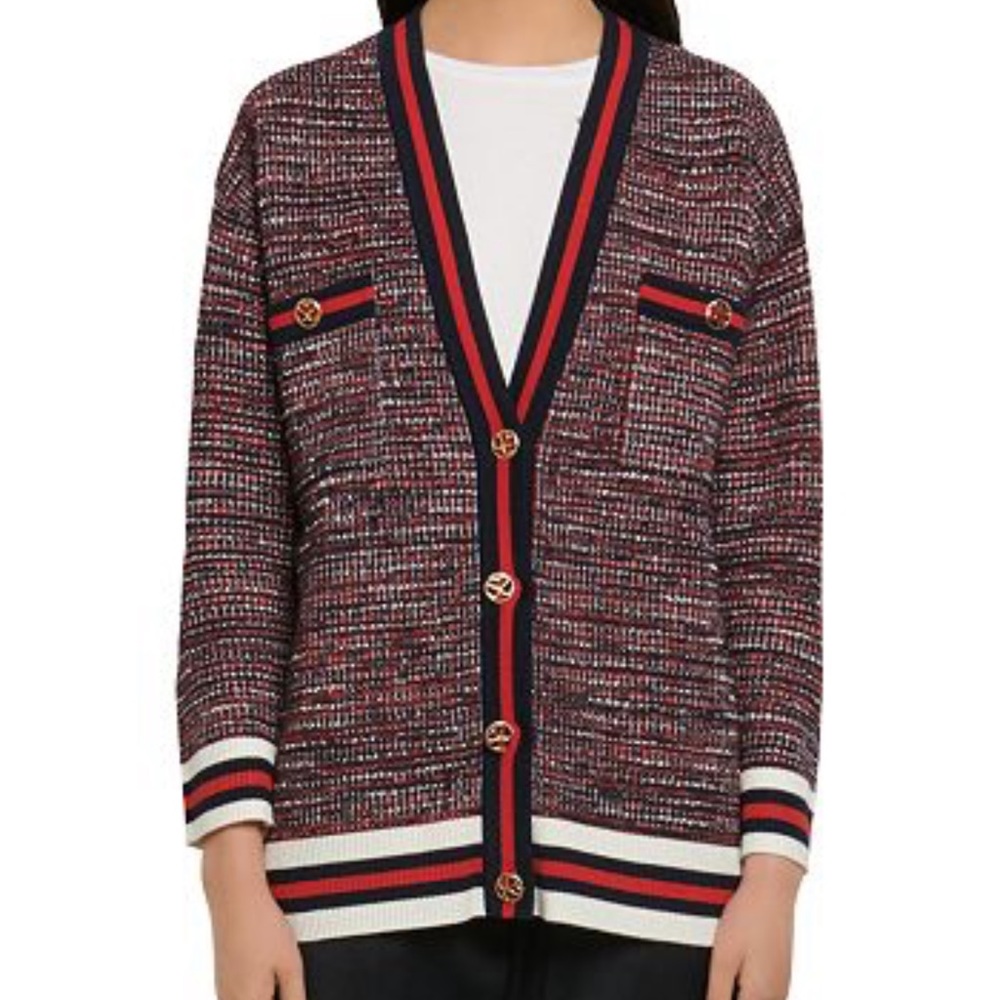 Sandro Dyna oversized tweed cardigan